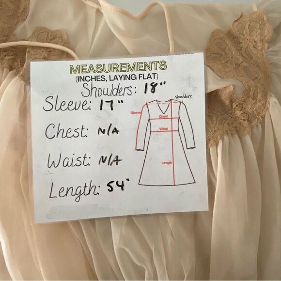 Vintage Deene Lingerie Sheer Kimono Maxi Duster Robe Fairy Whimsi Wicked Medium - Picture 4 of 15